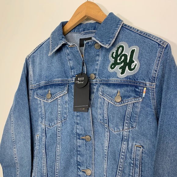 New Rails Jacket Mulholland Denim XS Blue Fray Patch - Picture 6 of 10